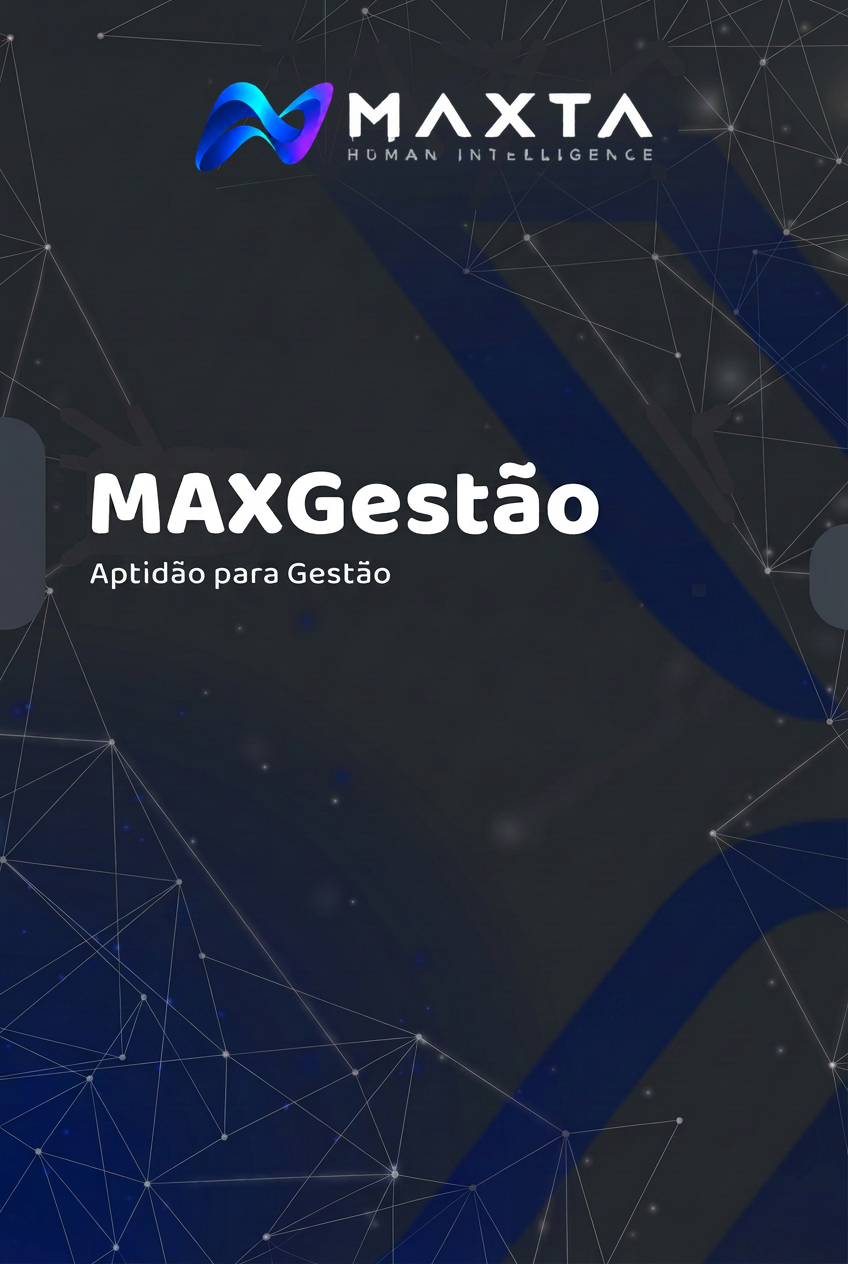 MAX Gestão — Teste de Aptidão para Gestão, com capa cinza escuro e azul-marinho