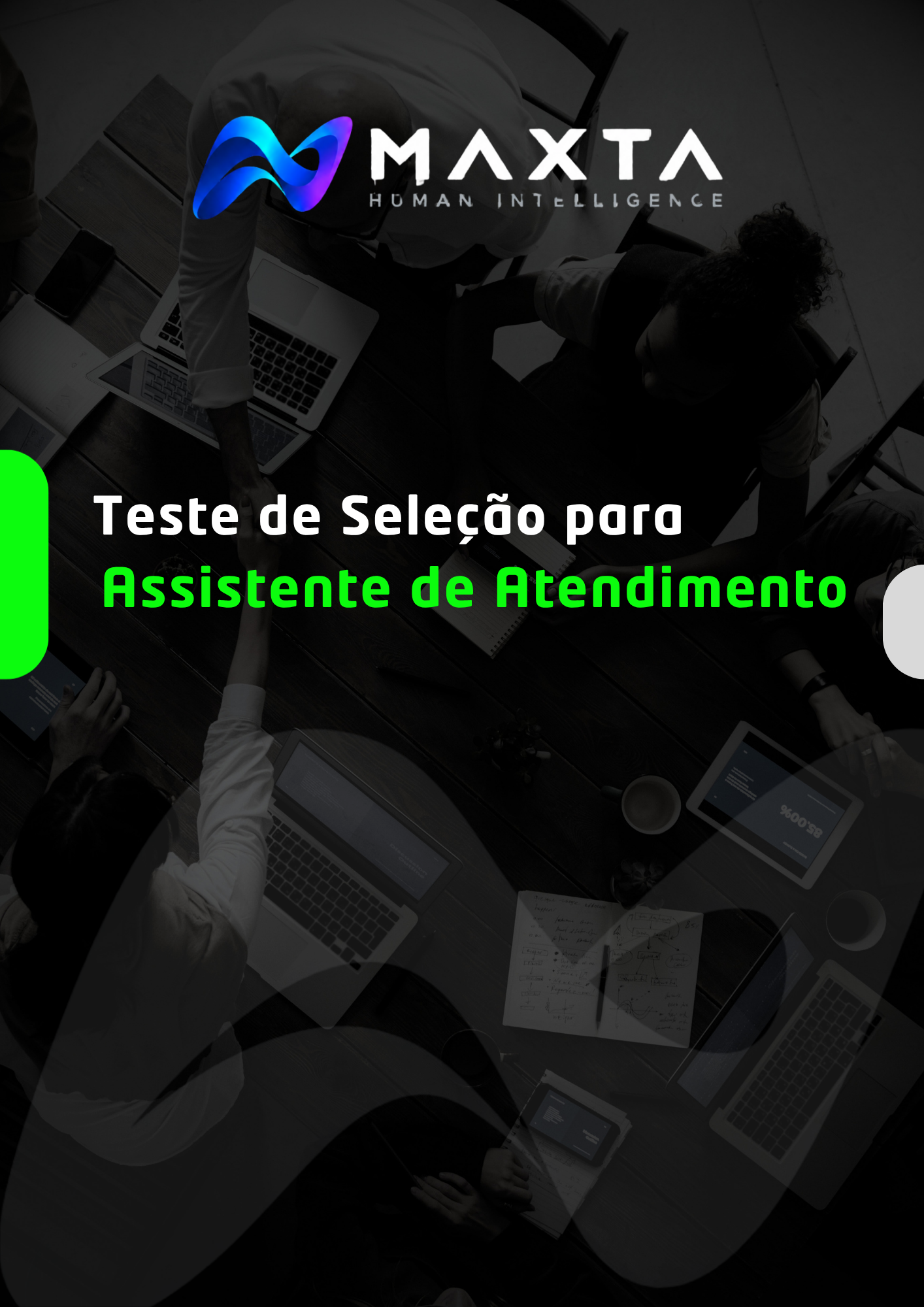 Capa oficial do Teste de Seleção de Assistente de Atendimento MAXTA
