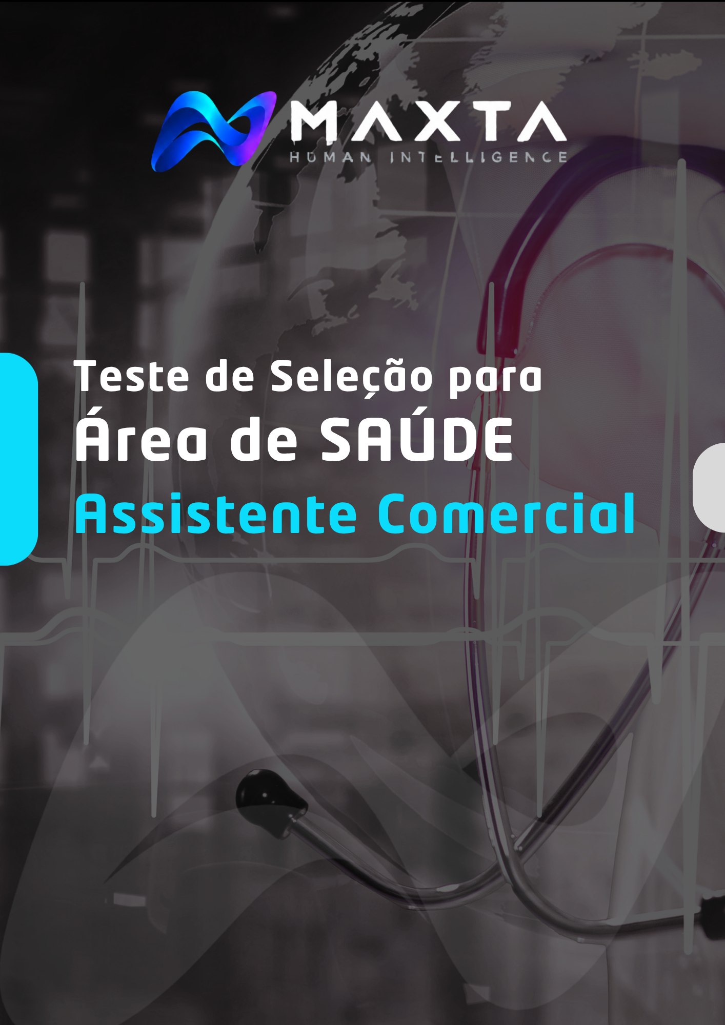 Capa oficial do Teste de Seleção para Assistente Comercial da Área de Saúde MAXTA
